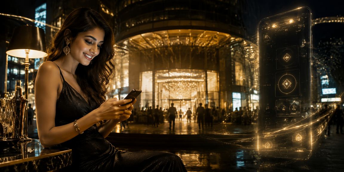 Casino app user in Delhi using mobile device