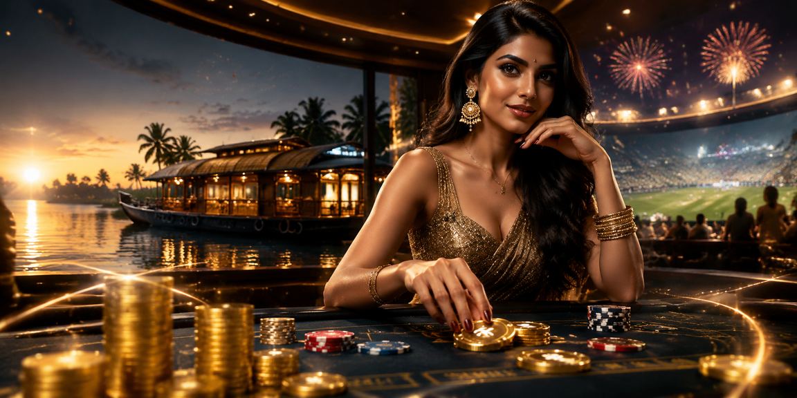 Andar Bahar card game setup near Kerala Backwaters