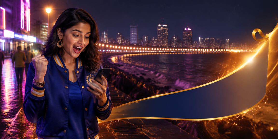Lottery ticket sale and cricket betting in Mumbai's Marine Drive at night